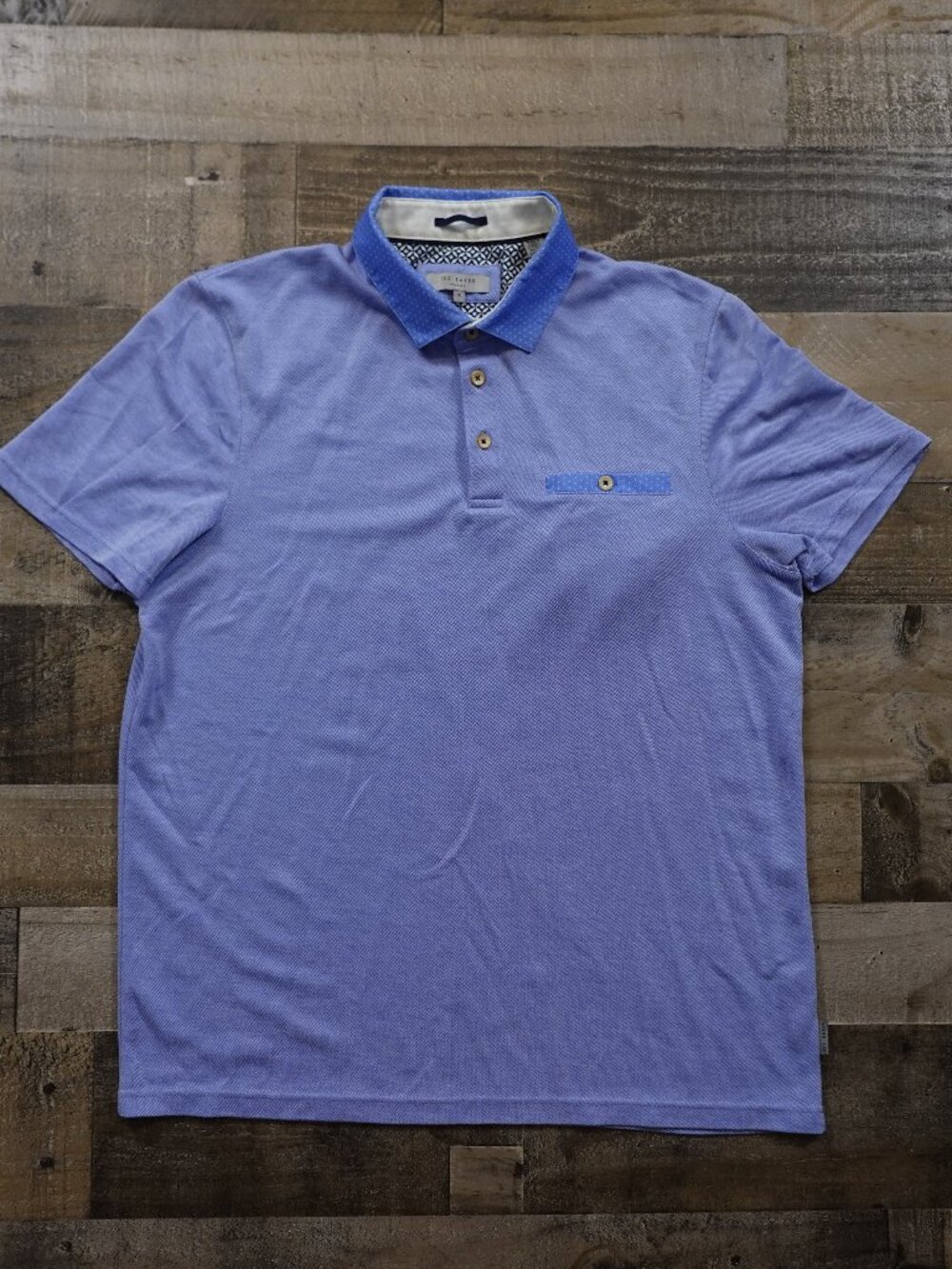 Ted Baker London Polo Shirt Men’s Size 4 Blue Contrast Collar Smart Casual